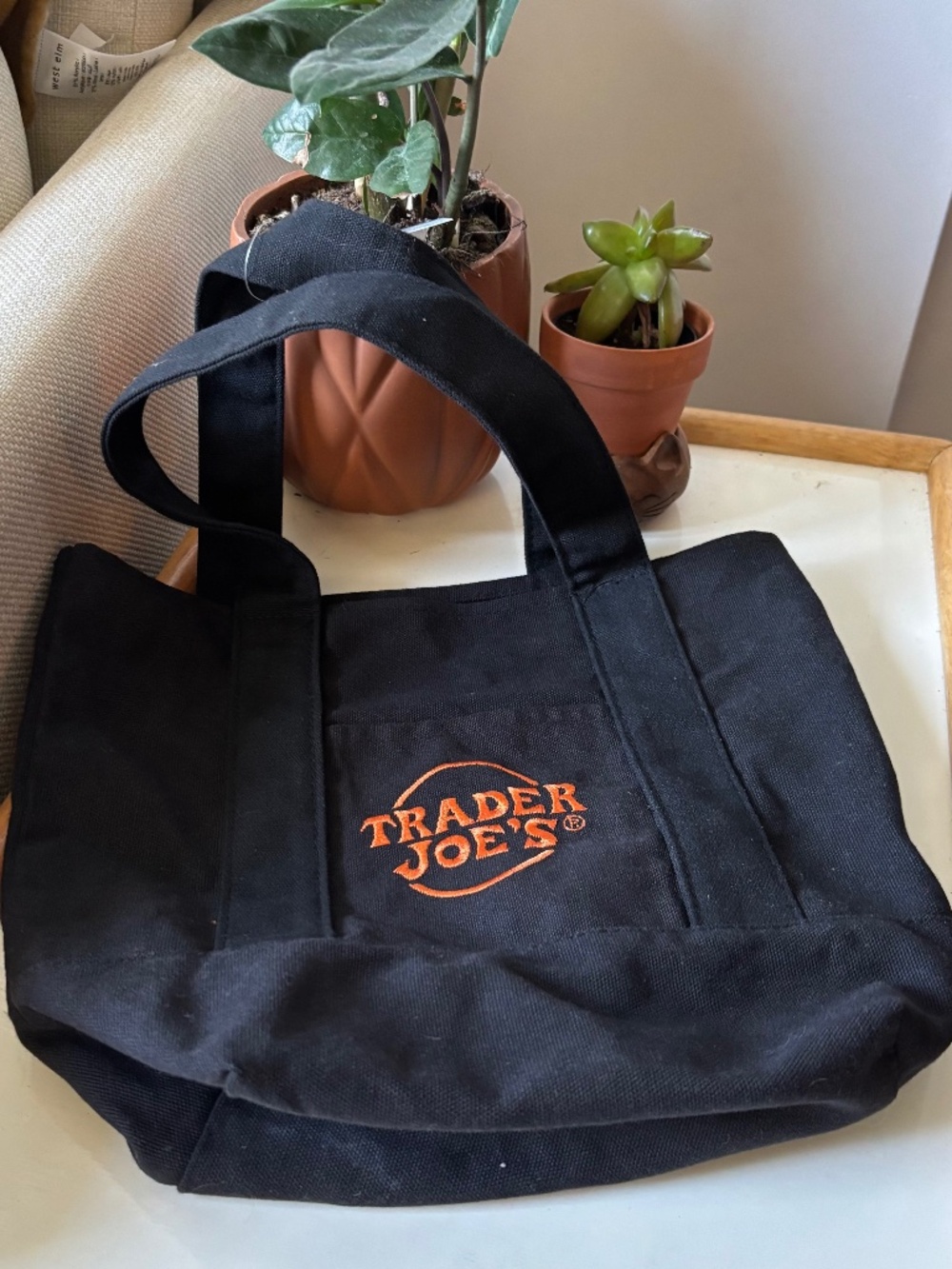 Trader Joe’s Black and Orange Halloween Mini Tote